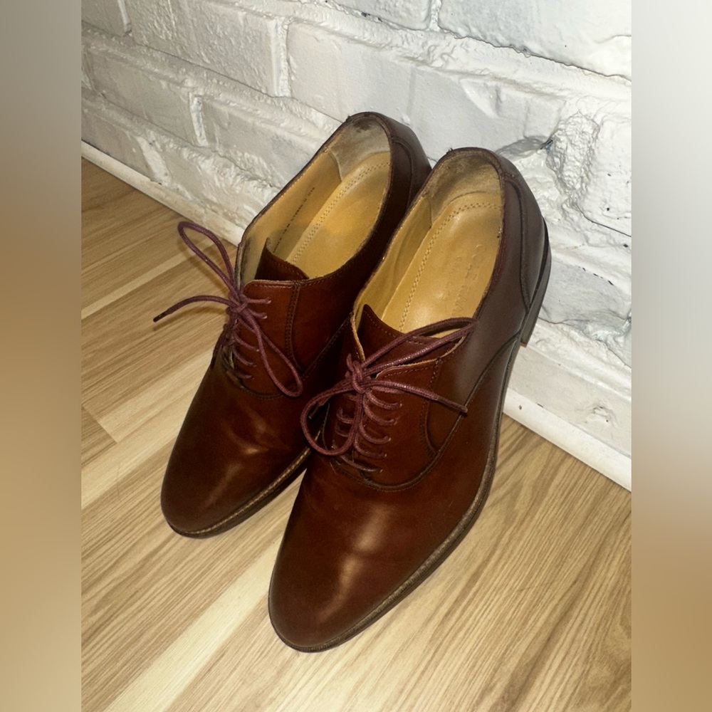 Classic Brown Leather Cole Haan Grand OS Mens Brown Leather Shoes Oxford Sz US10